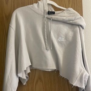 Rough cropped Nike hoodie